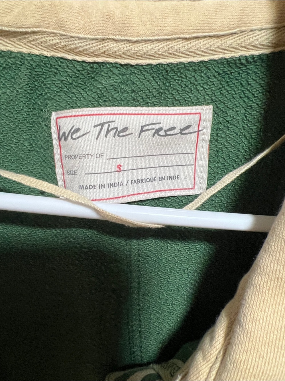 We The Free Olive Green and Cream Collared Pullover - Picture 3 of 7